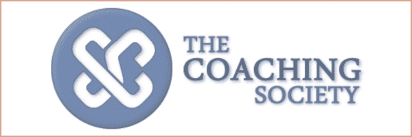 The Coaching Society logo, featuring a stylized infinity symbol in blue and white.